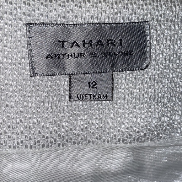 TAHARI ARTHUR S. LEVINE WHITE POLY BL SKIRT SZ 12 - Picture 9 of 13